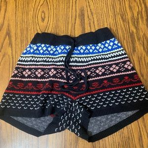 High Waist Black and Blue Knit Shorts